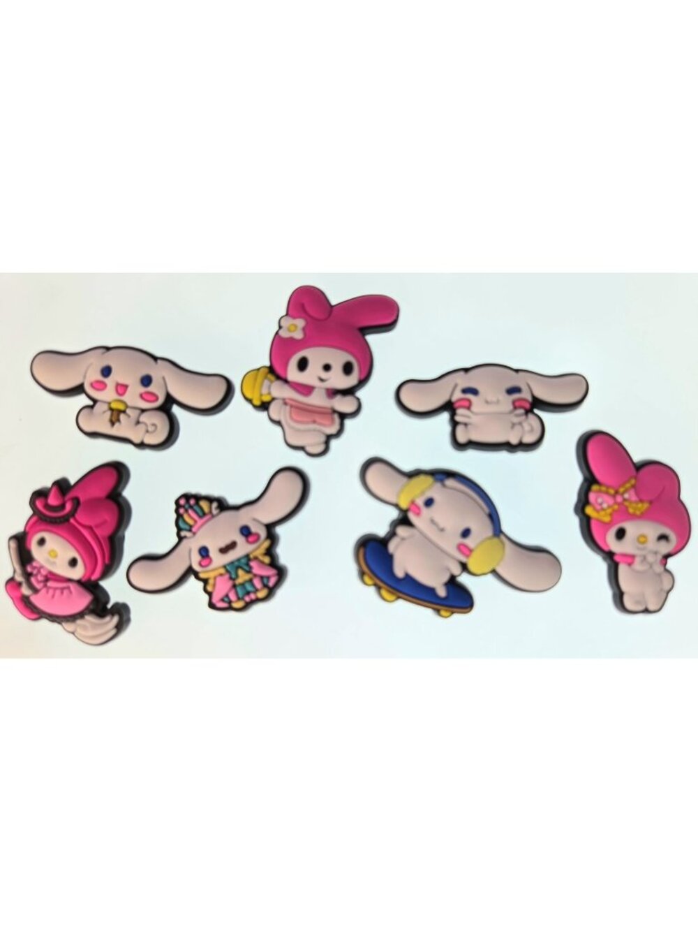 7pc Cinnamonroll & My Melody Kawaii Shoe Charms
